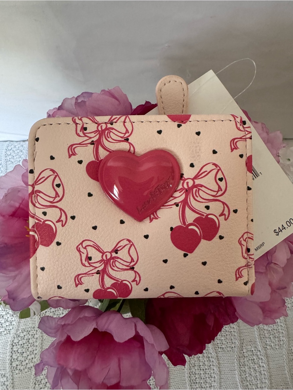 Betsey Johnson NWT Cherry heart wallet